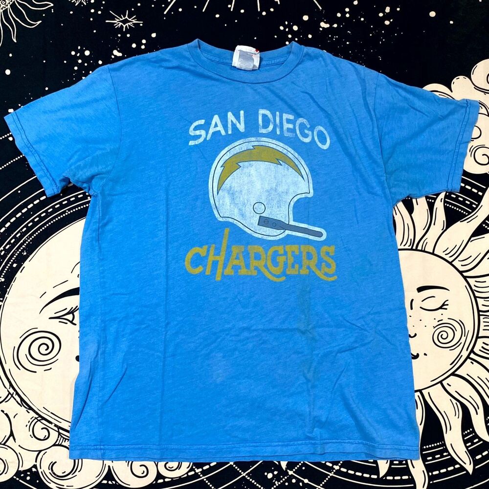 Vintage Junk Food T-Shirt Men's L Blue Cotton Los Angeles Chargers NFL Football
